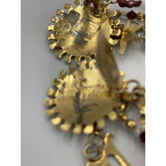 Lunch at The Ritz Scorpio Zodiac Post Dangle Earrings VTG 90s Signed Menu Card - Picture 4 of 8